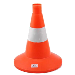 Конус дорожный h=320мм, 1 БЕЛАЯ полоса, мягкий