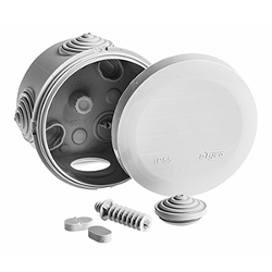 67021 Тусо Коробка распаячная о/п, D=72мм, Н=50мм (св.серая) для быстрого монтажа