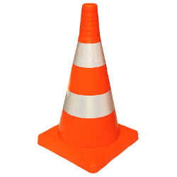 Конус дорожный h=520мм, 2 светоотражающие полосы, квадратное основание