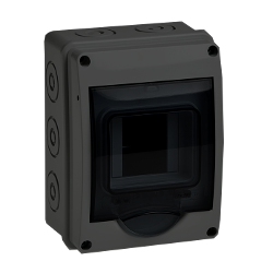 69003Ч Щиток о/п на 3 мод.с вертик.двер.160х120х91мм черный