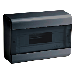 68029Ч Тусо Щиток о/п на 9 мод. с дверцей 222х160х93мм, черный