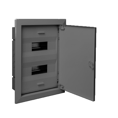 68124МЧ Тусо Щиток с/п на 24 мод. с металлической дверцей 430х325х103мм, черный