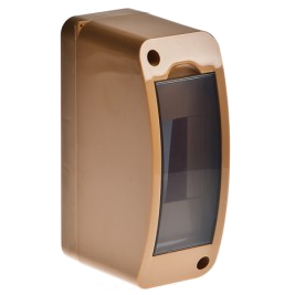 68302БЖ Тусо Щиток о/п на 2 мод. с вертикальной дверцей, 140х55х85мм, бежевый