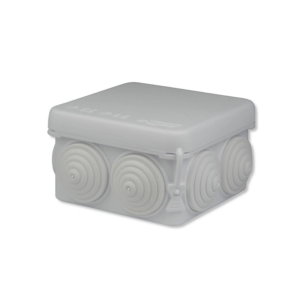 67030-Б Тусо Коробка распаячная о/у 70х70 гл. 40, 7 входов (Белая)