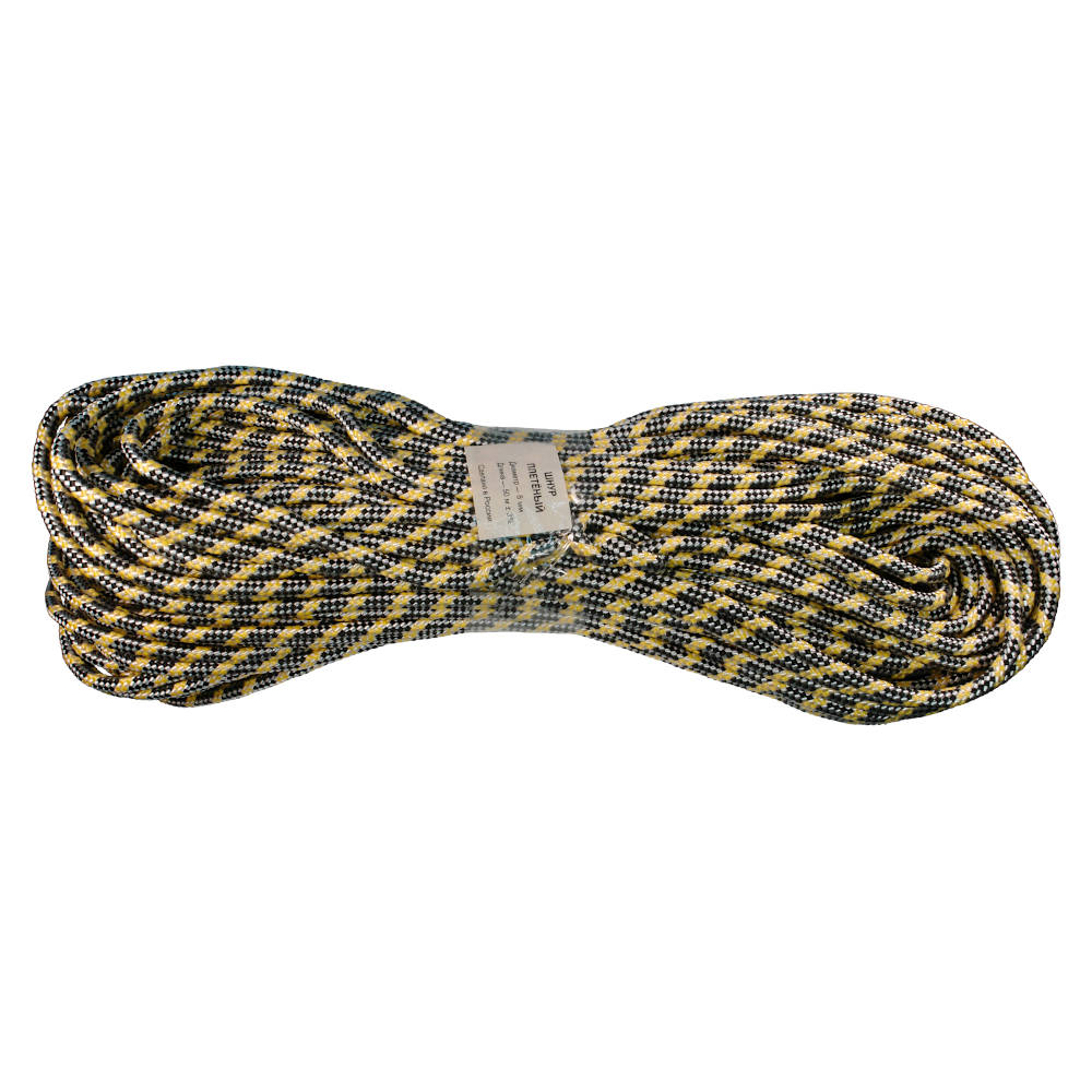 Шнур полипропиленовый 24-прядный плетеный 8мм 50 метров, рн - 190 кг