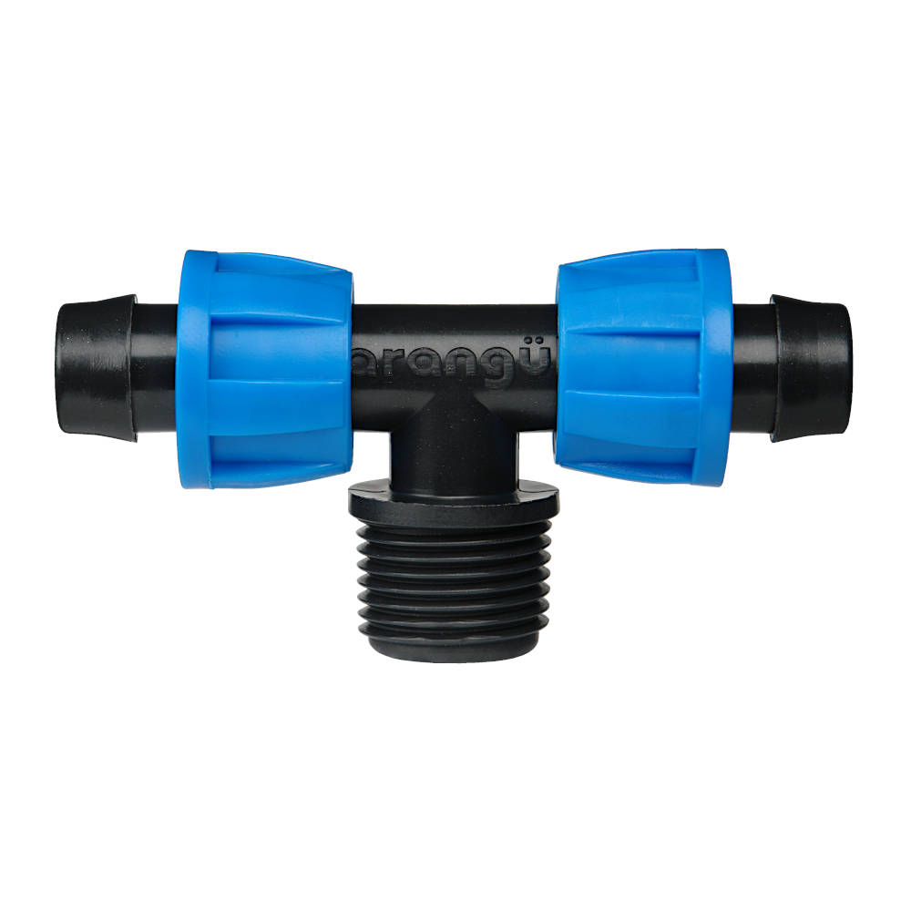 Тройник с наружной резьбой 16х1/2"х16 для капельной ленты Arangul