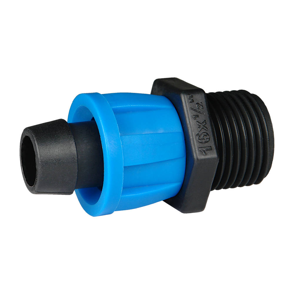 Соединитель с наружной резьбой 16х1/2" для капельной ленты Arangul