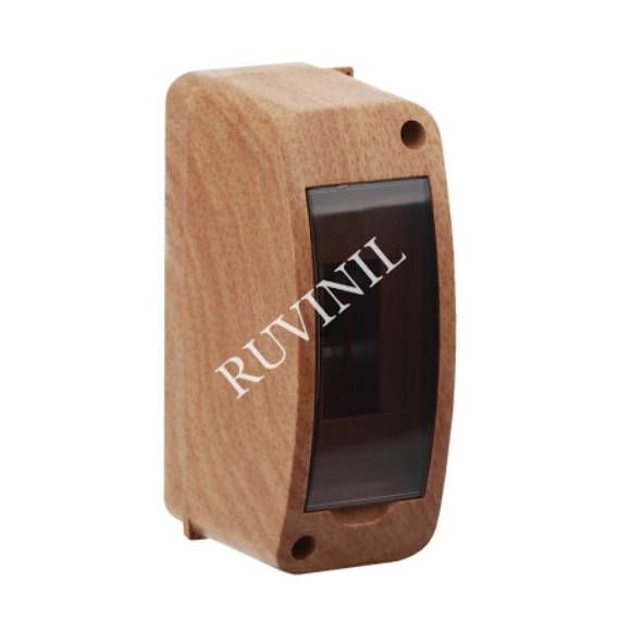 68302-38М Тусо.Щиток о/п на 2 мод. с вертикальной дверцей, 140х55х85мм бук на светлой основе